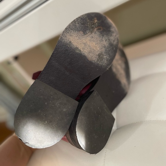 Free People Burgundy Leather Buckle Ankle Boots – Size 6M - Picture 5 of 9